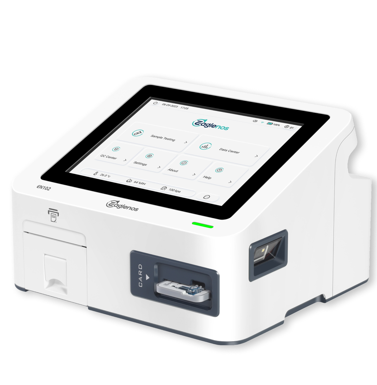 Eaglenos blood gas and electrolyte analyzer with touchscreen interface