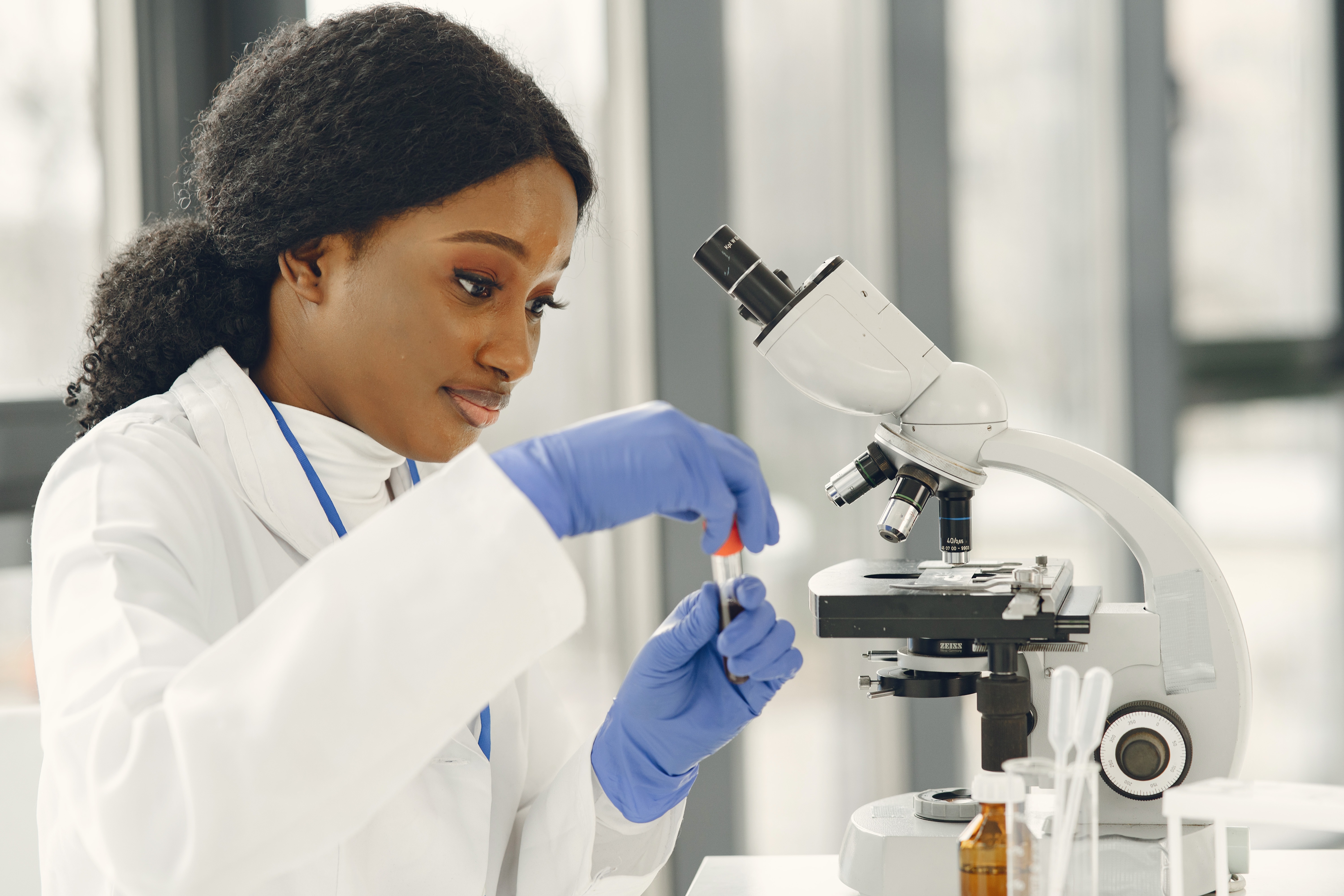 Female Doctor Working on Vaccine Research