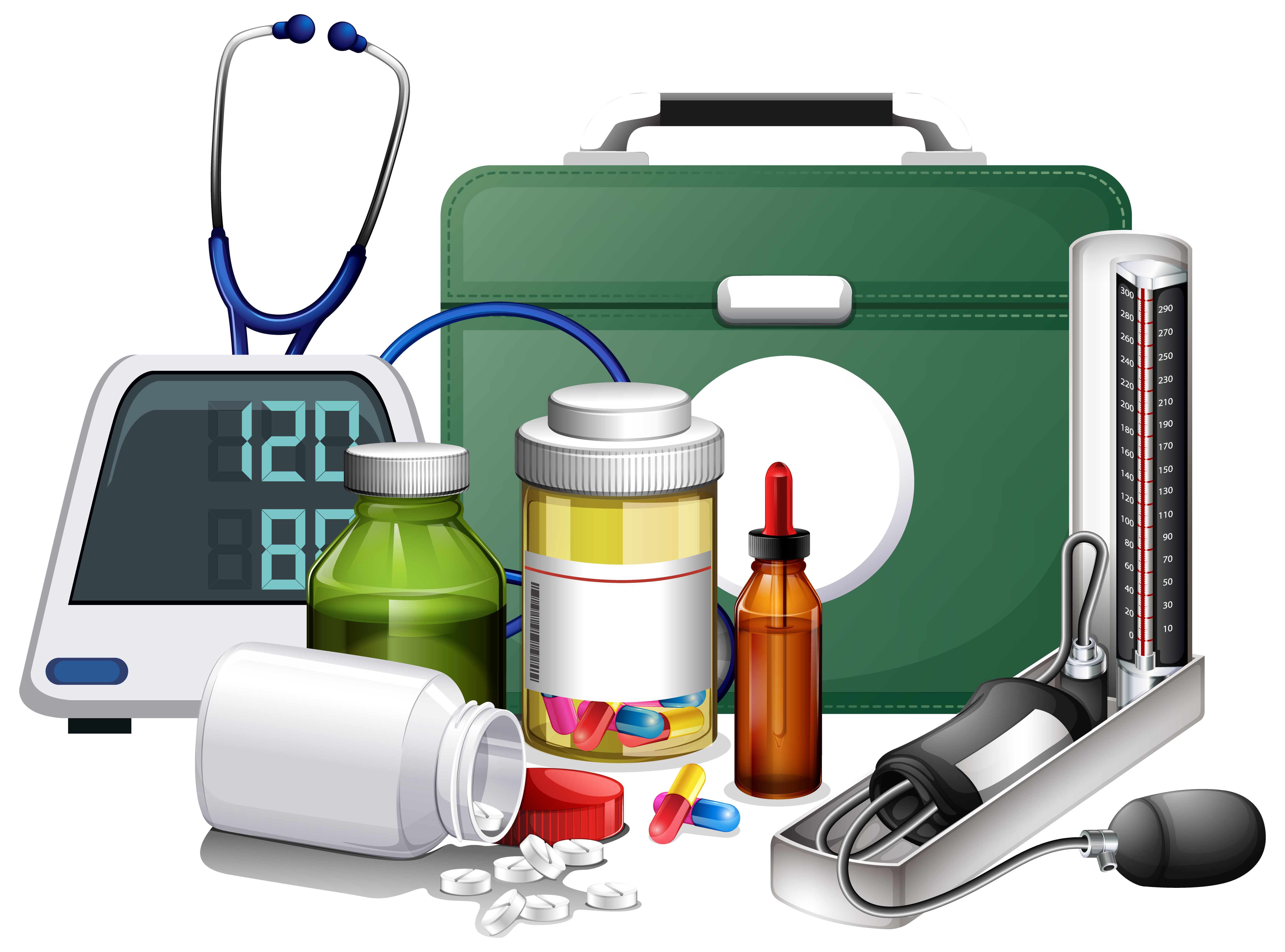 Medical equipment and supplies illustration